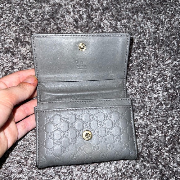 Gucci Grey Microguccissima Leather Card Case - Picture 2 of 14